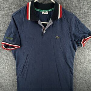 Lacoste Sport XL Polo Women Short Sleeve Croc Logo Cotton Blue Red White Trim